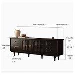 Stylish Black TV Cabinet with Elegant Acrylic Accents and Ample Storage fymj-4842