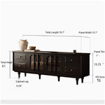 Stylish Black TV Cabinet with Elegant Acrylic Accents and Ample Storage fymj-4842