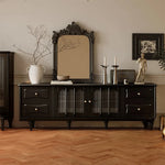 Stylish Black TV Cabinet with Elegant Acrylic Accents and Ample Storage fymj-4842