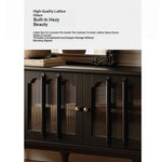 Stylish Black TV Cabinet with Elegant Acrylic Accents and Ample Storage fymj-4842