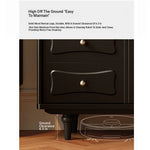 Stylish Black TV Cabinet with Elegant Acrylic Accents and Ample Storage fymj-4842