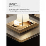 Chic Tempered Glass Tea Table with Elegant Storage Drawers - Modern Coffee Table for Living Room Décor fymj-4843