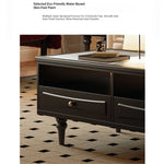 Chic Tempered Glass Tea Table with Elegant Storage Drawers - Modern Coffee Table for Living Room Décor fymj-4843