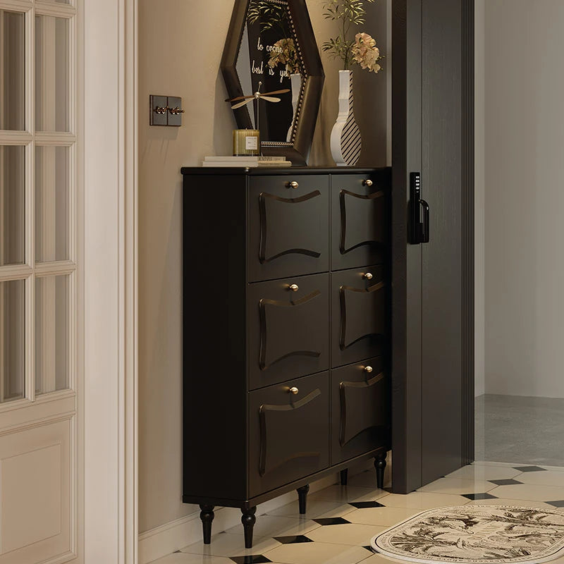 Elegant Black Cabinet with Gold Accents – Stylish Storage Solution for Modern Interiors fymj-4844
