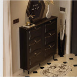 Elegant Black Cabinet with Gold Accents – Stylish Storage Solution for Modern Interiors fymj-4844