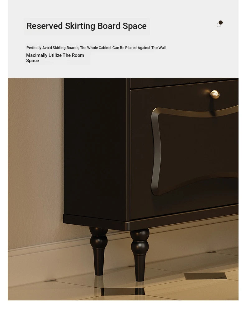 Elegant Black Cabinet with Gold Accents – Stylish Storage Solution for Modern Interiors fymj-4844