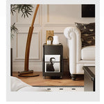 Stylish Rolling Tea Table with Tempered Glass Top and Acrylic Details - Modern Home Bar Cart with Storage Compartments fymj-4845