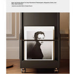 Stylish Rolling Tea Table with Tempered Glass Top and Acrylic Details - Modern Home Bar Cart with Storage Compartments fymj-4845