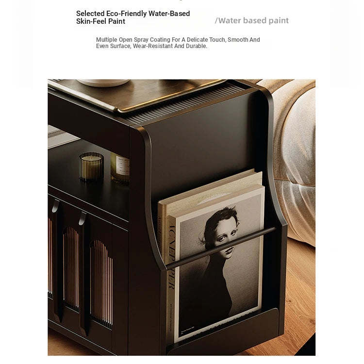 Stylish Rolling Tea Table with Tempered Glass Top and Acrylic Details - Modern Home Bar Cart with Storage Compartments fymj-4845