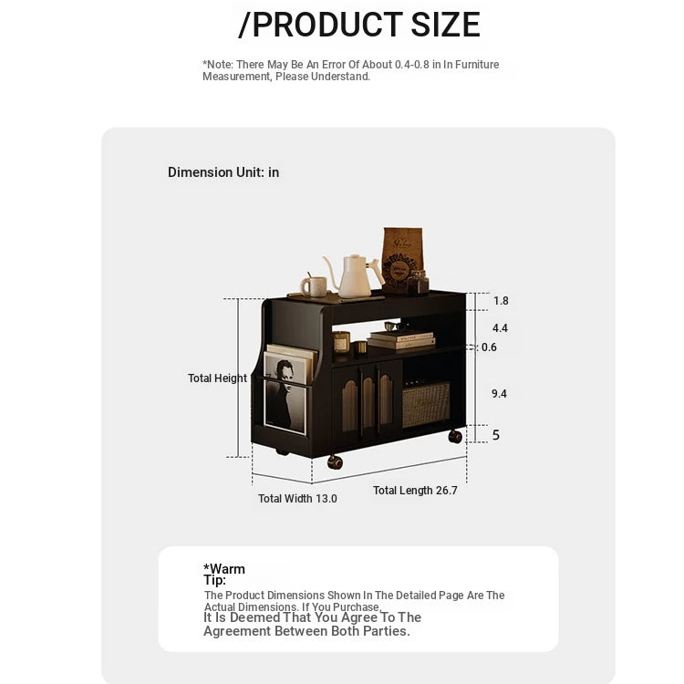 Stylish Rolling Tea Table with Tempered Glass Top and Acrylic Details - Modern Home Bar Cart with Storage Compartments fymj-4845