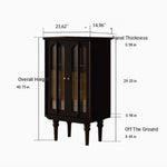 Elegant Black Cabinet with Arched Glass Panels - Stylish Storage Solution for Modern Homes fymj-4847