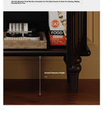 Elegant Black Cabinet with Arched Glass Panels - Stylish Storage Solution for Modern Homes fymj-4847