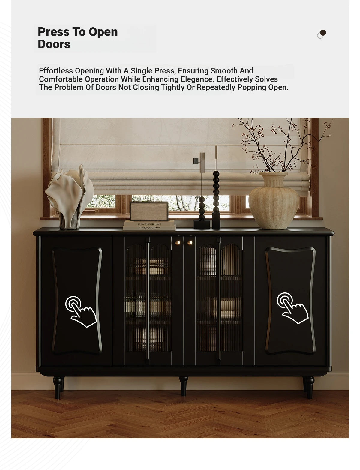 Elegant Solid Wood Cabinet with Acrylic Design - Modern Storage Solution for Your Home fymj-4848