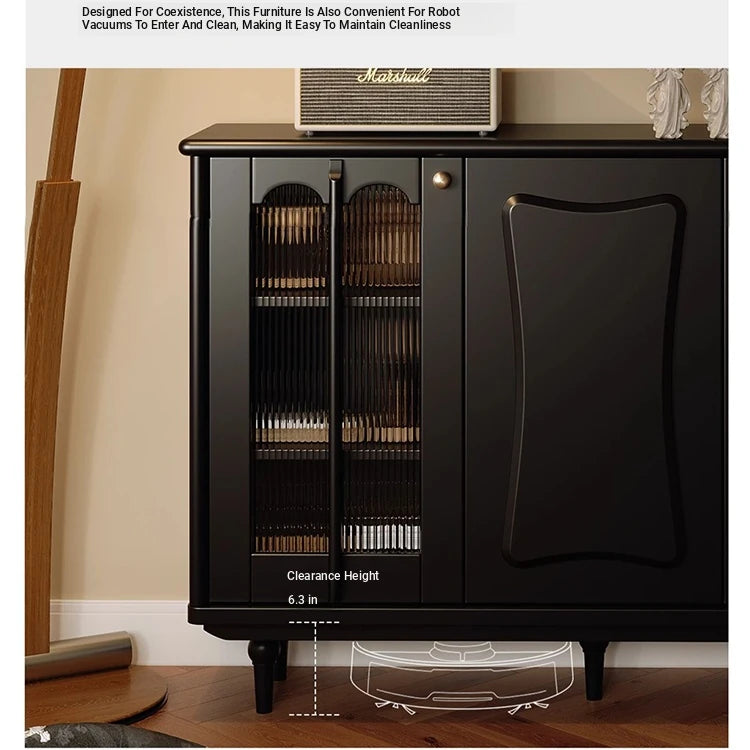 Elegant Solid Wood Cabinet with Acrylic Design - Modern Storage Solution for Your Home fymj-4848