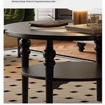 Stylish Round Coffee Table with Tempered Glass Top and Elegant Black Finish for Modern Living Rooms fymj-4849