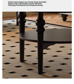 Stylish Round Coffee Table with Tempered Glass Top and Elegant Black Finish for Modern Living Rooms fymj-4849