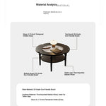 Stylish Round Coffee Table with Tempered Glass Top and Elegant Black Finish for Modern Living Rooms fymj-4849