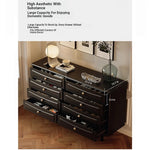 Stylish Modern Cabinet with Elegant Gold Handles and Ample Storage Space fymj-4850