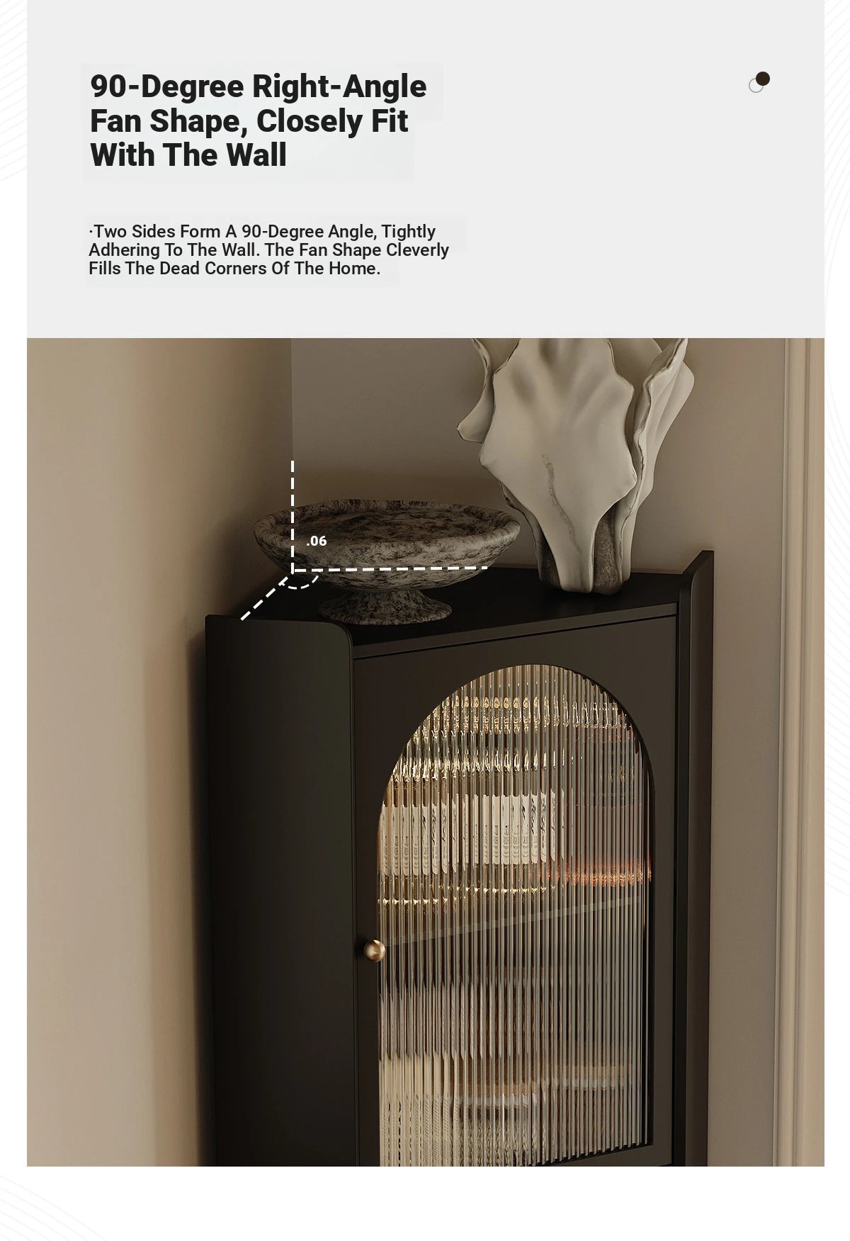 Elegant Black Cabinet with Acrylic Rattan Weaving Design – Stylish Storage Solution for Any Room fymj-4851