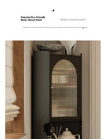 Elegant Black Cabinet with Acrylic Rattan Weaving Design – Stylish Storage Solution for Any Room fymj-4851