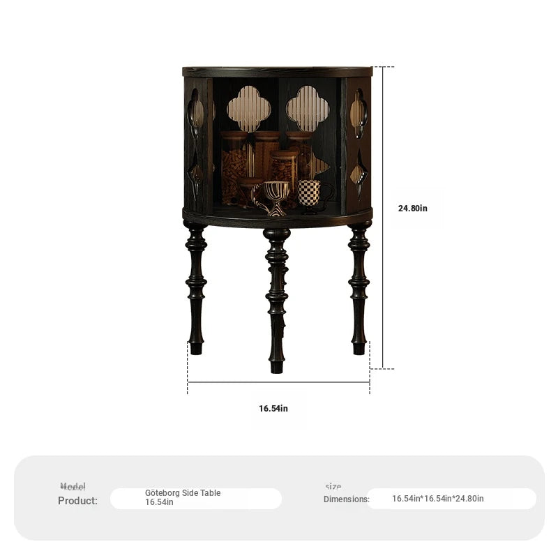Elegant Multi-Layer Board Tea Table with Glass and Red Oak Finish – Stylish Accent for Any Living Space fymj-4852