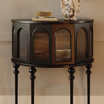 Elegant Multi-Layer Board Cabinet in Glass and Red Oak - Stylish Storage Solution for Modern Interiors fymj-4853