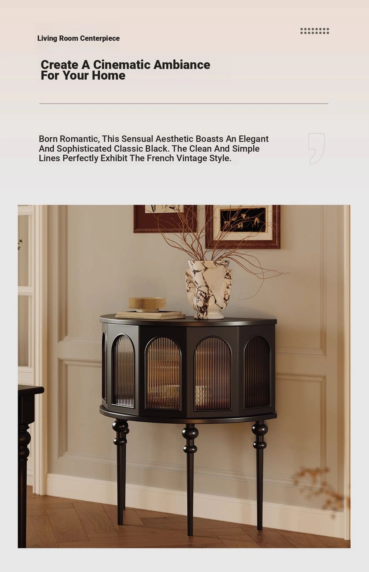 Elegant Multi-Layer Board Cabinet in Glass and Red Oak - Stylish Storage Solution for Modern Interiors fymj-4853
