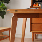 Exquisite Cherry Wood Table with Sleek Stainless Steel Accents fyx-832