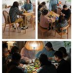 Elegant Oak & Cherry Wood Tables with Durable Stainless Steel and Metal Accents fyx-833