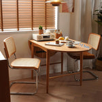 Elegant Cherry and Oak Wood Table with Steel Frame – Perfect for Modern Interiors fyx-840