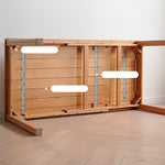 Natural Wood Table with Cherry Finish and Steel Accents - Elegant and Durable Design fyx-844