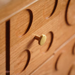 Elegant Brown Cherry Wood Cabinet with Distinctive Copper Accents - Natural Wood Finish fyx-850