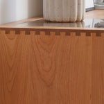 Elegant Cherry Wood Cabinet with Tempered Glass Doors fyx-854