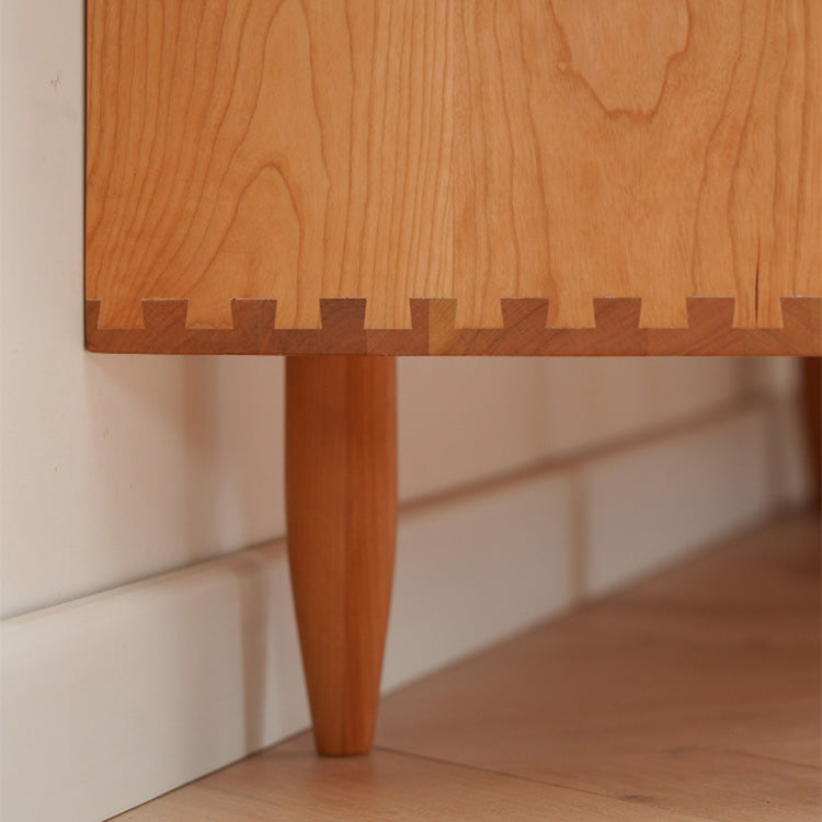 Elegant Cherry Wood Cabinet with Tempered Glass Doors fyx-854