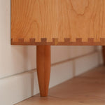 Elegant Cherry Wood Cabinet with Tempered Glass Doors fyx-854