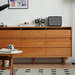 Elegant Cherry Wood Cabinet with Tempered Glass Doors fyx-854