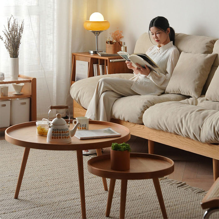 Elegant Cherry Wood Tea Table - Premium Plywood Construction fyx-868