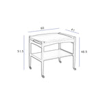 Elegant Cherry Wood Cart with Copper Accents - Natural Finish fyx-871
