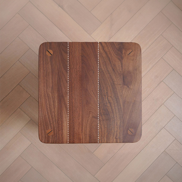 Stylish Tea Table in Cherry Wood & Walnut with Elegant Rattan Design fyx-874