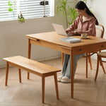 Elegant Oak and Cherry Wood Stool - Natural Finish for Timeless Style fyx-885