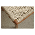 Rustic Charm Wooden Stools with Paper Rope Accents - Oak, Walnut & Cherry Options fyx-886