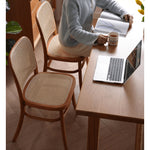 Modern Beech Wood Chair with Rattan Seat - Natural Finish fyx-889