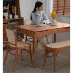 Modern Beech Wood Chair with Rattan Seat - Natural Finish fyx-889