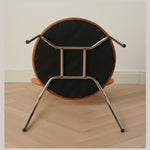 Modern Ash Wood Chair with Faux Leather & Rattan - Black Green Finish fyx-893