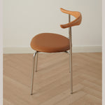 Modern Ash Wood Chair with Faux Leather & Rattan - Black Green Finish fyx-893