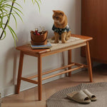 Elegant Cherry & Oak Wood Stool with Durable Kraft Paper Details fyx-896