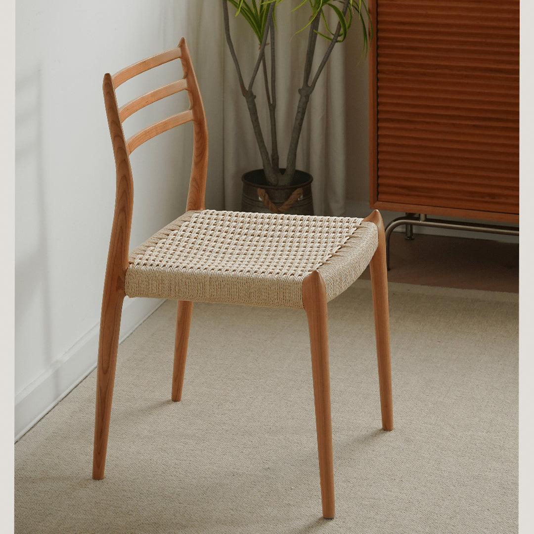 Natural Cherry Wood Chair, Kraft Paper Accent - Elegant & Durable Furniture fyx-897