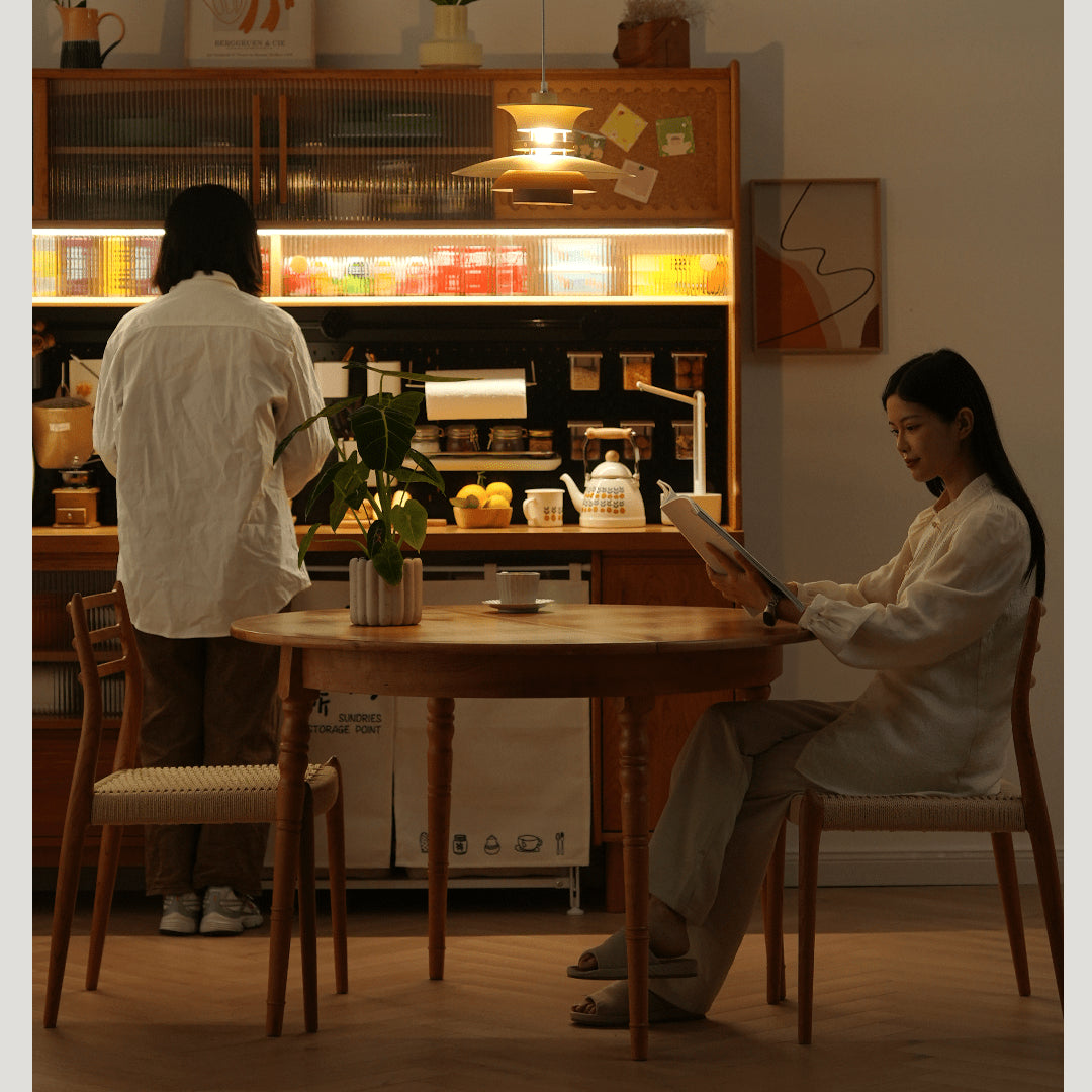 Natural Cherry Wood Chair, Kraft Paper Accent - Elegant & Durable Furniture fyx-897