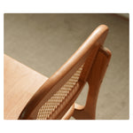Elegant Cherry Wood and Rattan Chair - Natural Finish fyx-898