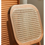 Elegant Cherry Wood and Rattan Chair - Natural Finish fyx-898